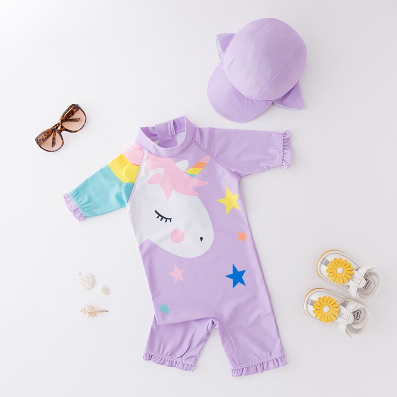 Little Sunfish | Costume da Bagno per Neonati con Cappello Solare UPF 50+